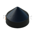 7.0" Black Round Cone Piling Cap