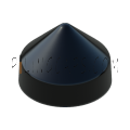 7.5" Black Round Cone Piling Cap
